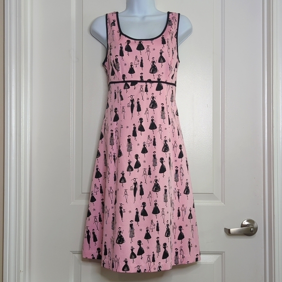 Paraphrase Fit Flare Fully Lined Novelty Print Dress 60s Size 6 - Picture 3 of 11